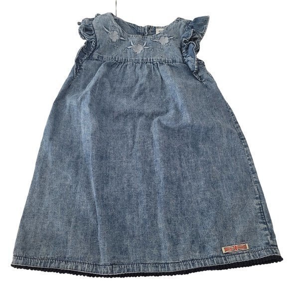 Hudson‎ Girls Size 5 Blue Chambray Embroidered Dress - Picture 2 of 7